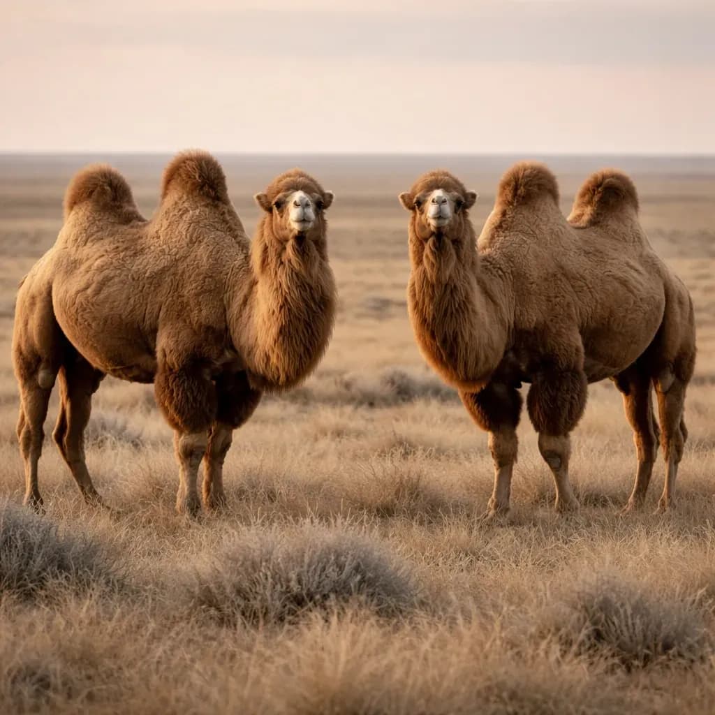 Калмыцкие верблюды в степи