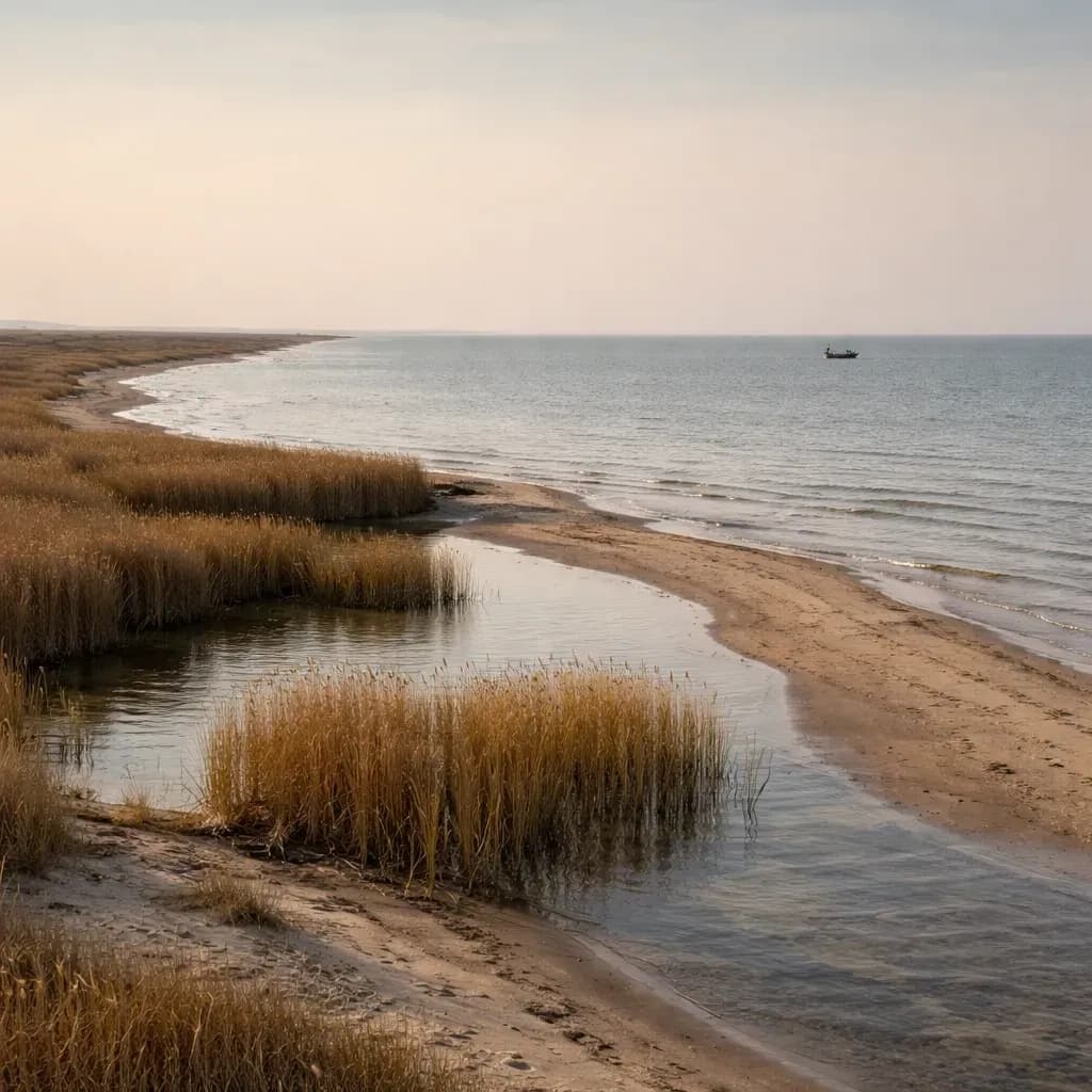 Побережье Каспия в Калмыкии