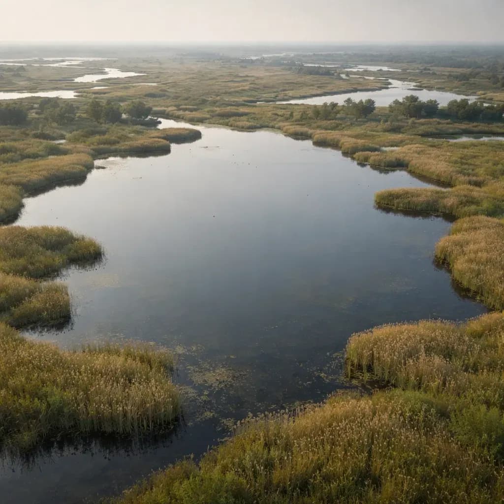 Пойменное озеро в дельте Волги